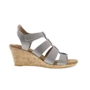 Rockport Briah New Gladiator CJ1100 Womens Gray Wide Wedges Sandals Shoes