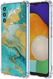 [JDYGWK] for Samsung A13 5G Galaxy A04S Case Clear Flower Pattern,Soft TPU Silicone,Thin,Shockproof,Anti-Scratch Protective Cover for Samsung Galaxy A13 5G,Green Sea