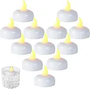 Floating LED Candles - LED Floating Candles Battery Operated, Water Activated Flickering Waterproof Tea Lights, Table Centerpieces Home Decor for Vase Pool Wedding