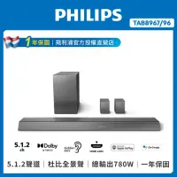 在飛比找momo購物網優惠-【Philips 飛利浦】5.1.2聲道全景聲環繞家庭劇院/