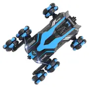 Catzon 6WD Drift Stunt RC Cars 360 Rotating with LED Light for Xmas Gifts Blue