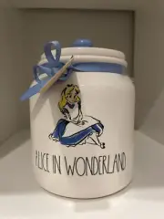 NWT. Rae Dunn Disney Alice In Wonderland - 7” Canister/Cookie Jar with Lid