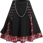 [ROSE GAL] Plus Size Plaid Mini Skirt