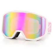Ski Goggles Snowboard for Men Women, OTG Anti Fog UV A-white Frame Pink