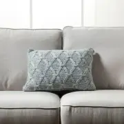 Gray Cable Knit Pattern With Feather Down Insert Pillow