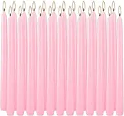 10 Inch Pink Taper Candles Set of 24, Dripless and Unscented Candle Sticks for Dinner, Shabbat, Halloween, Christmas, Wedding, 8 Hours