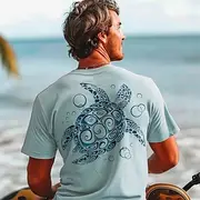 Men's Graphic Animal Turtles T shirt Short Sleeve T shirt 3D Print Crew Neck Shirt Daily Hawaiian Resort Style Sports Outdoor Holiday Going out White Light Gre