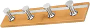 NUOBESTY Bathroom Adhesive Rail Rack with Heavy Duty Hooks Design for Easy Installation for Bathroom Kitchen Organization