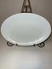Cordon Bleu serving platter 12.25”- White - Ribbed Edges (BRAND NEW) VERY NICE