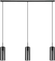 Beacon Lighting Form 3 Light Bar Pendant in Black with Smoke Glass