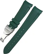 [KAVJU] Curved End Rubber Silicone Watchband 22mm 20mm for Tudor Black Bay 41mm Pelagos 42mm 1958 Blue Sports Watch Strap