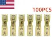 100X 12-10AWG Heat Shrink Female Crimp Spade Wire Connector Terminals Kit