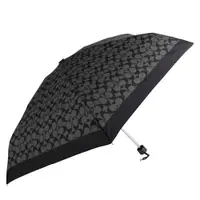 在飛比找ETMall東森購物網優惠-COACH 滿版C LOGO 黑飾邊晴雨折疊傘(黑灰X黑)