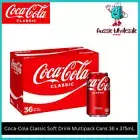 Coca-Cola Classic Soft Drink Multipack Cans (36 x 375mL) Bulk Value Coke Pack