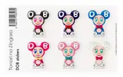 TAKASHI MURAKAMI MR DOB 6 Puffy Stickers