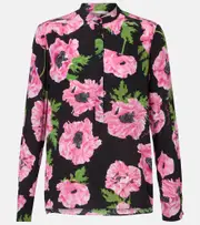[Stella McCartney] Stella McCartney Poppy floral silk shirt AU 2 black