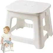Kids Folding Chair, Foldable Step Stool, Portable Heavy-Duty Seat with Handle, Space-Saving Design, Easy Storage, 27.5x23.5x23cm, for Bedroom, Nursery, Daycare, Classroom, Living Room