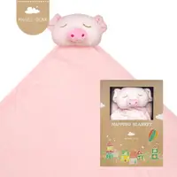 在飛比找momo購物網優惠-【Angel Dear】大頭動物嬰兒毛毯禮盒(粉紅小豬)