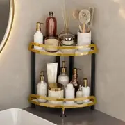 Shower Corner Shelf Caddy 2 Shelf Shower Organizer Corner No Drill Shower Storage Rust Proof Bathroom Corner Wall Shelf Shampoo Holder Gold
