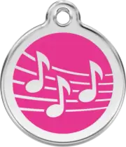Red Dingo Music Hot Pink Tag - Lifetime Guarantee - Cat, Dog, Pet ID Tag Engrave