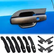 for Ford Ranger Next Gen 2022 2023 2024 2025 Accessories, 4PCS Car Door Handle Bowl Insert Cover Cup Guard and 6PCS Exterior Door Handle Cover Protector, Matte Black