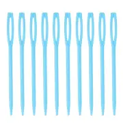 90pcs Plastic Sewing Needles, 7cm Large Eye Blunt Learning Needles, Blue