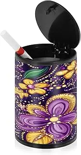 Ashtrays For Cigarettes Mardi Gras Carnival Purple Gold Green Outdoor Cigarette Butt Container Smokeless Ash Tray Car Cup Holder Travel Home Office