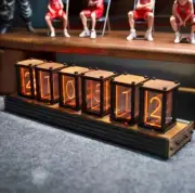 Digit Desktop Clock Nixie Glow Tube Clock with RGB LED Glows Table Decoration AU