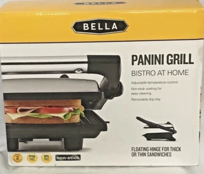 BELLA Panini Maker Press Sandwich Grill Electric Kitchen Appliance Cooking Home