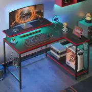 42" Small Corner Computer Desk with Monitor Stand, Cup Holder& Headset Hooks