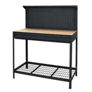Pinnacle 1405 x 1100 x 540mm Black Workbench With Peg Board