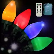 Christmas Lights, 29.5 FT 60 LEDs C7 Battery Operated Strings Lights 8 Modes