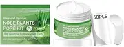 IEFIEL 1 Pack 30g Blackhead Removal Cream with 60 Nose Strips and Spoon Gentle Pore Care for Facial Cleansing Routine Green One Size