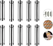 Naisfei 10 Pack Cannoli Tubes,5 inch Cannoli Tubes Molds, Large Stainless Steel Cannolis Tubes, Non-Stick Cannoli Forms Cream Horn Danish Pastry Molds for Croissant Shells Cream Roll Baking