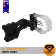 3 Pin Optical Archery Sight Compound Recurve Bow Hunting Sight