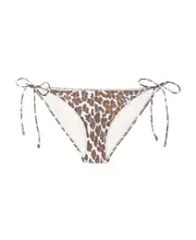 Tory Burch Leopard-Printed String Bikini Bottom White
