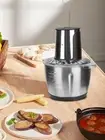 2 Speeds Electric Chopper Meat Grinder Stainless Steel Mincer Food Processor Kit
