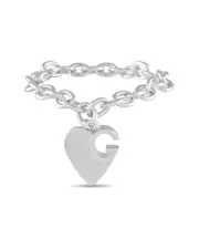 Gucci Silver Gucci Heart Chain Heart Chain Bracelet