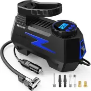 Tire Inflator Portable Air Compressor, DC 12V Tire Air Pump with LED and 150PSI