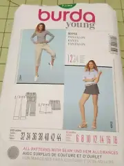 BURDA Pattern 7550 Cropped Pants & Shorts Pattern Size 6 8 10 12 14 16 18 UNCUT