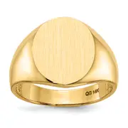 14K Yellow Gold 11.5mm x12.5mm Open Back Men's Signet Ring