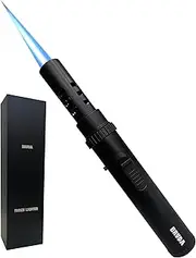 Bruda Camping Kitchen Butane Torch, Fire Starter Torch Lighter, Long Gas Refillable Blow Torch with Adjustable Jet Flame for Cooking, BBQ, Grill, Firewood, Wilderness Survival (Butane Not Included)