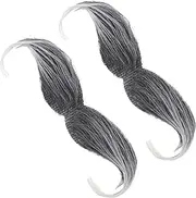 2Pcs Halloween Mustache Fake Beard Prop Realistic Simulation Costume Accessory for Cosplay Parties Soft Skin Friendly Material Adorable Novelty Mustache for Performances Black