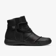 Clarks Women's Un Loop Up Ankle Boots Black Leather 26174973