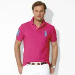 美國百分百【全新真品】RALPH LAUREN POLO 衫 RL 短袖 網眼 大馬 素面 洋紅 男 M號 B004