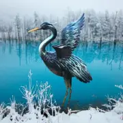 chisheen Crane Garden Statue Sculpture, Metal Heron Outdoor Decor, Yard Blue