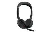 Jabra Evolve2 65 Flex UC Stereo Bluetooth Headset, Link380c USB-C Dongle & Wireless Charging Stand Included, Foldable Design, 2Y