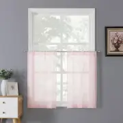 Short Sheer Tier Curtains Linen Textured Half Kitchen Curtain Sheers Light Filte