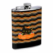 Halloween Cat Em2 Flask 8oz Stainless Steel Hip Drinking Whiskey