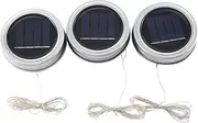 3PCS Solar Decorative Light Lid Outdoor Solar Lantern Lights Waterproof Solar Power Glass Decorative Light Accessories Warm White